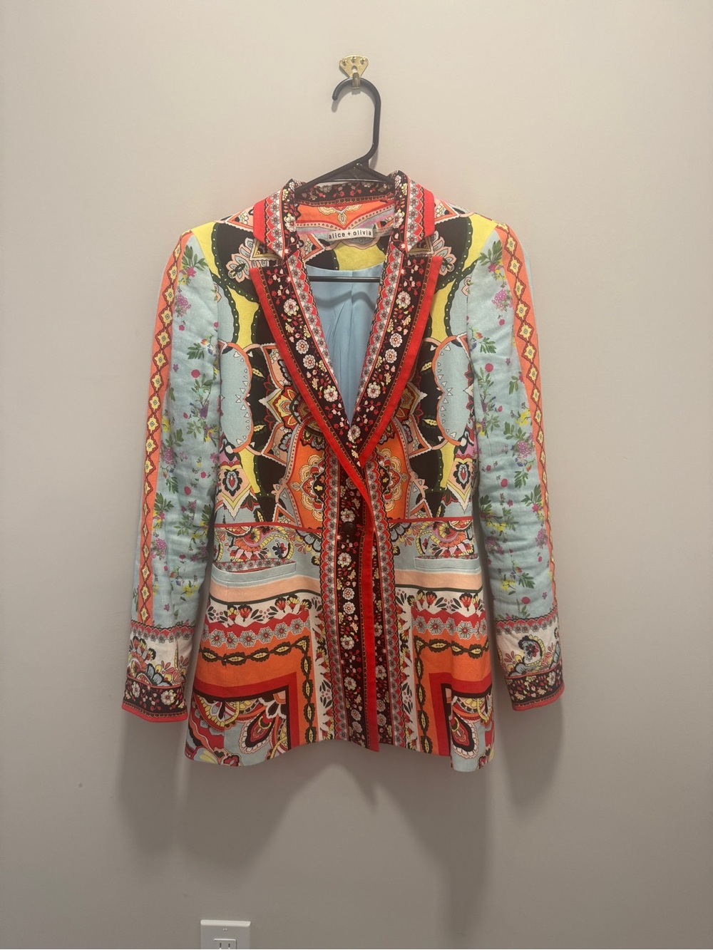 Alice Olivia Boho Printed Multi-Color Women's Blazer Jacket
